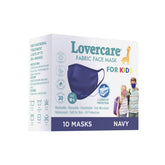 Face Mask - Lovercare Fabric Face Mask KIDS Navy size M-L 10pc (3-ply)